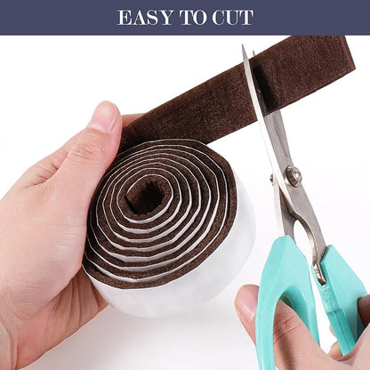 Pllieay 2 Packs Felt Tape with Adhesive Backing, 118 x 1 x 0.12 Inch Brown Felt Pads for Furniture, Furniture Pads for Hardwood Floors to Protect Surfaces from Scratches & Damage | Furniture Pads - TrueDesk