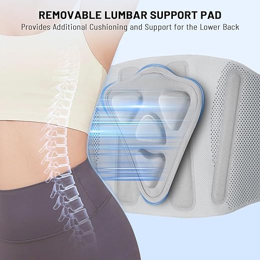 Plus Size Adjustable Back Brace - Size XXL(Belly 53.1 - 61.0 in), Featuring an Adjustable Triangle Support Pad,4 Steel Stays,and 1 Spring,Breathable Design,Ideal for Office and Housework. | Lumbar Supports - TrueDesk