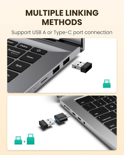 POJTK Ergonomic Wireless Rechargeable Mouse, Bluetooth+USB A+Type C(3 in 1) Connection, 5 Levels Up to 4800 DPI, 6 Silent Buttons, 2.4GHz Carpal Tunnel Vertical Mice, for Laptop, Desktop,MacBook - black | Mice - TrueDesk