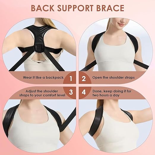 Posture Corrector, Back Support Brace for Women and Men, Adjustable Upper Shoulder Straightener, Relieve Shoulder, Neck and Back Pain, Comfortable Hunchback Corrector Belt | General - TrueDesk