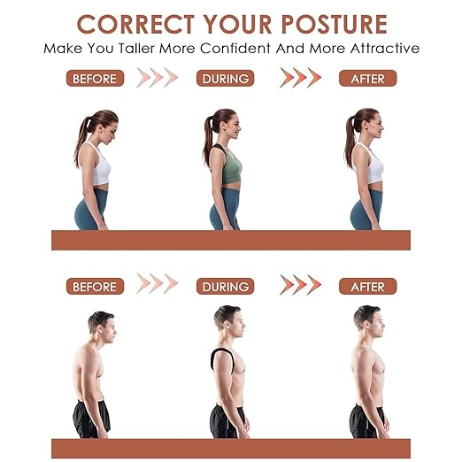 Posture Corrector, Back Support Brace for Women and Men, Adjustable Upper Shoulder Straightener, Relieve Shoulder, Neck and Back Pain, Comfortable Hunchback Corrector Belt | General - TrueDesk