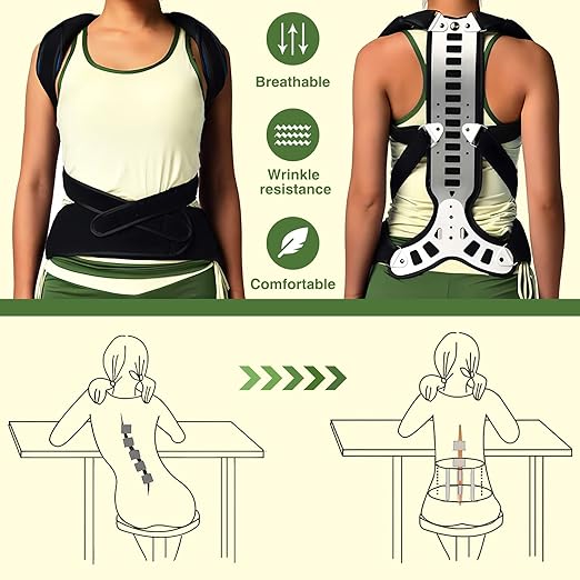 Posture Corrector Back Support for Hunched Back, Kyphosis and Vertebral Compression Fracture Men and Women (Medium) | Back Braces - TrueDesk