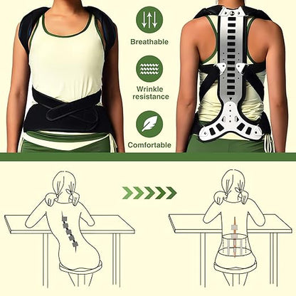 Posture Corrector Back Support for Hunched Back, Kyphosis and Vertebral Compression Fracture Men and Women (Medium) | Back Braces - TrueDesk