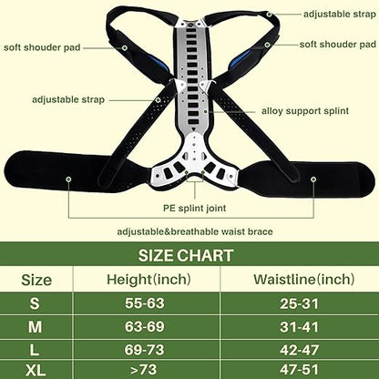 Posture Corrector Back Support for Hunched Back, Kyphosis and Vertebral Compression Fracture Men and Women (Medium) | Back Braces - TrueDesk