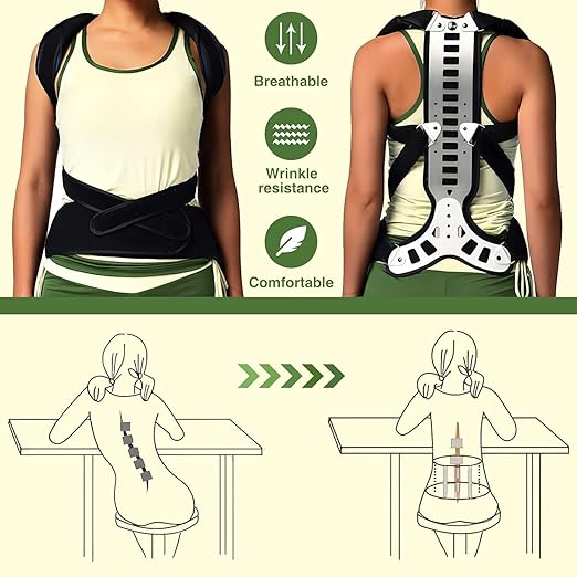 Posture Corrector Back Support for Hunched Back, Kyphosis and Vertebral Compression Fracture Men and Women (X - Large) | Back Braces - TrueDesk