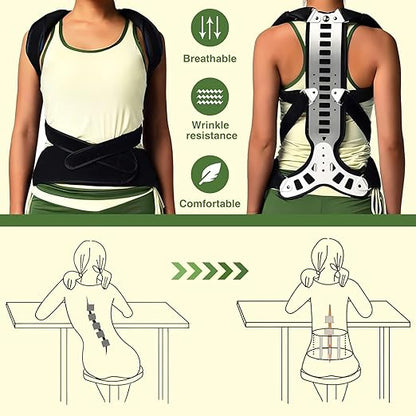 Posture Corrector Back Support for Hunched Back, Kyphosis and Vertebral Compression Fracture Men and Women (X - Large) | Back Braces - TrueDesk