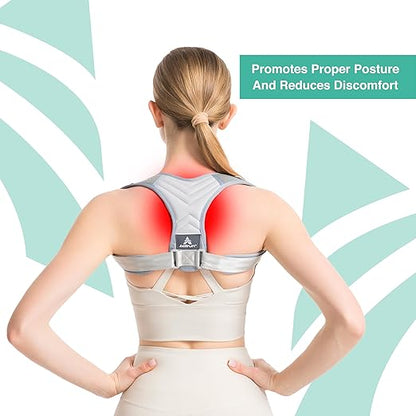 Posture Corrector for Men and Women - Adjustable Upper Back Brace & Shoulder Support - Back Straightener for Hunchback & Neck Support - Discreet Under Clothes Posture Correction - Breathable, Lightweight | Back Braces - TrueDesk