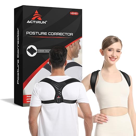 Posture Corrector for Men and Women - Adjustable Upper Back Brace & Shoulder Support - Back Straightener for Hunchback & Neck Support - Discreet Under Clothes Posture Correction - Breathable, Lightweight | Back Braces - TrueDesk