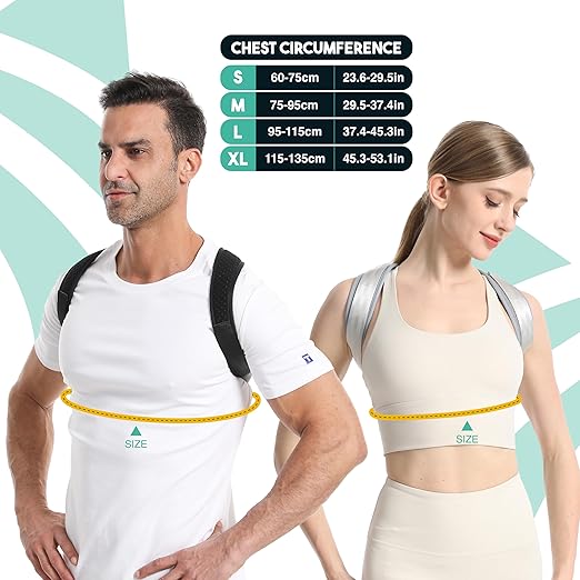 Posture Corrector for Men and Women - Adjustable Upper Back Brace & Shoulder Support - Back Straightener for Hunchback & Neck Support - Discreet Under Clothes Posture Correction - Breathable, Lightweight | Back Braces - TrueDesk