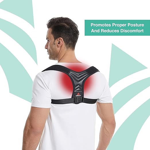 Posture Corrector for Men and Women - Adjustable Upper Back Brace & Shoulder Support - Back Straightener for Hunchback & Neck Support - Discreet Under Clothes Posture Correction - Breathable, Lightweight | Back Braces - TrueDesk