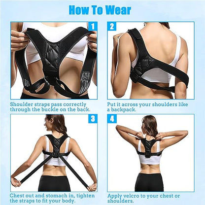 Posture Corrector for Men And Women - Thin & Invisible Back Brace for Posture - Adjustable Back Support Brace - Relieve Upper Back Discomfort & Regain Confidence, S(28 - 37inch) 1 PCS | Back Braces - TrueDesk