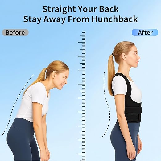 Posture Corrector for Women and Men Back Pain Relief,Full Back Brace Support for Office Desk Workers, Posture Brace for Upper and Lower Back Pain Relief, Medium(Waist 33 - 44 Inches) | Back Braces - TrueDesk