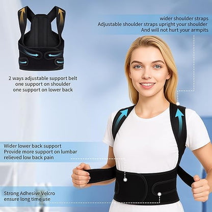 Posture Corrector for Women and Men Back Pain Relief,Full Back Brace Support for Office Desk Workers, Posture Brace for Upper and Lower Back Pain Relief, Small(Waist 24 - 29Inches) | Back Braces - TrueDesk