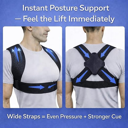 Posture Corrector for Women and Men - Lightweight Upper Back Brace Posture Corrector for Neck Shoulder & Back Pain Relief Under Clothes - Invisible Shoulder Support Brace Improve Posture Correct Hunchback Slouching | Back Braces - TrueDesk