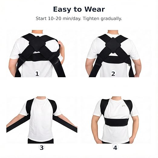 Posture Corrector for Women and Men - Lightweight Upper Back Brace Posture Corrector for Neck Shoulder & Back Pain Relief Under Clothes - Invisible Shoulder Support Brace Improve Posture Correct Hunchback Slouching | Back Braces - TrueDesk
