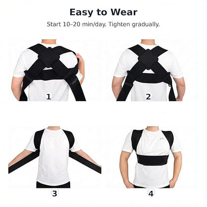 Posture Corrector for Women and Men - Lightweight Upper Back Brace Posture Corrector for Neck Shoulder & Back Pain Relief Under Clothes - Invisible Shoulder Support Brace Improve Posture Correct Hunchback Slouching | Back Braces - TrueDesk