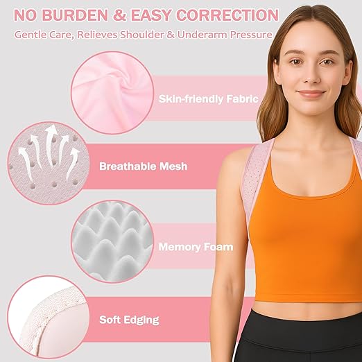 Posture Corrector for Women And Men - Thin & Invisible Back Brace for Posture - Adjustable Back Support Brace - Relieve Upper Back Discomfort & Regain Confidence, S(28 - 35inch) 1PCS | Back Braces - TrueDesk