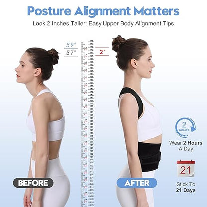 Posture Corrector for Women and Men with Bionic System, Upgraded Back Brace, Adjustable Full Back Support, Shoulder Straightener, Neck, Upper and Lower Back Pain Relief | Back Braces - TrueDesk