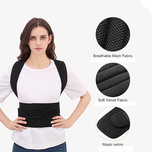 Posture Corrector for Women and Men,for Preventing Hunchback Upper Back Brace, Adjustable Back Straightener for Providing Pain Relief From Neck,Back & Shoulder，Shoulder Posture Brace(L) | Back Braces - TrueDesk