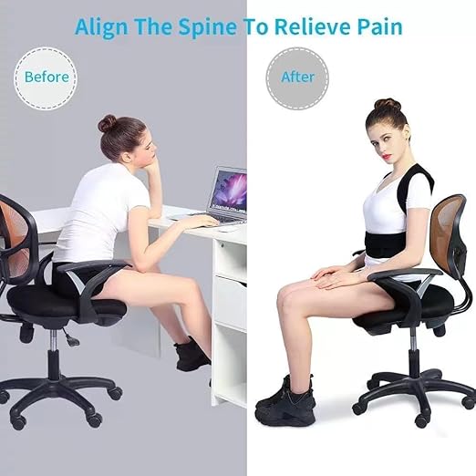 Posture Corrector for Women and Men,for Preventing Hunchback Upper Back Brace, Adjustable Back Straightener for Providing Pain Relief From Neck,Back & Shoulder，Shoulder Posture Brace(M) | Back Braces - TrueDesk