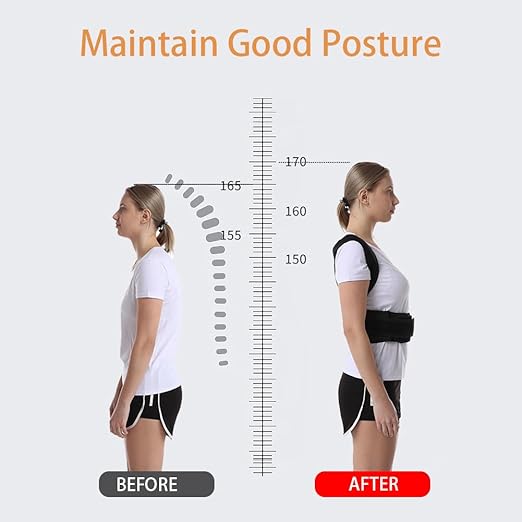 Posture Corrector for Women and Men,for Preventing Hunchback Upper Back Brace, Adjustable Back Straightener for Providing Pain Relief From Neck,Back & Shoulder，Shoulder Posture Brace(M) | Back Braces - TrueDesk