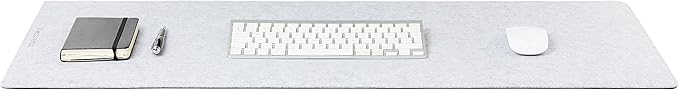 Premium Felt Desk Mat | Large 15.75" x 36" | Multifunctional Desk Pad for Home Office | Light Gray | Desk Pads Blotters - TrueDesk