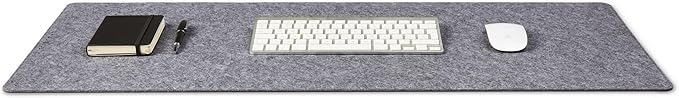 Premium Felt Desk Mat | Large 15.75" x 36" | Multifunctional Desk Pad for Home Office | Mid Gray | Desk Pads Blotters - TrueDesk