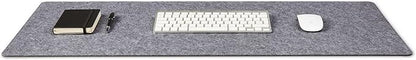 Premium Felt Desk Mat | Large 15.75" x 36" | Multifunctional Desk Pad for Home Office | Mid Gray | Desk Pads Blotters - TrueDesk