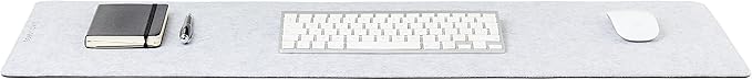 Premium Felt Desk Mat | Medium 12" x 36" | Multifunctional Desk Pad for Home Office | Light Gray | Desk Pads Blotters - TrueDesk
