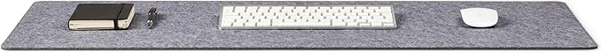 Premium Felt Desk Mat | Medium 12" x 36" | Multifunctional Desk Pad for Home Office | Mid Gray | Desk Pads Blotters - TrueDesk
