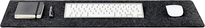 Premium Felt Desk Mat | Small 12" x 27.5" Multifunctional Desk Pad for Home Office | Dark Gray | Desk Pads Blotters - TrueDesk
