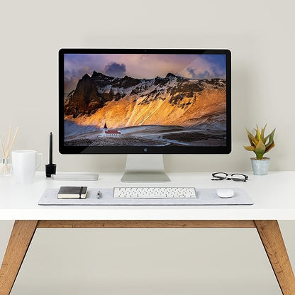 Premium Felt Desk Mat | Small 12" x 27.5" | Multifunctional Desk Pad for Home Office | Light Gray | Desk Pads Blotters - TrueDesk