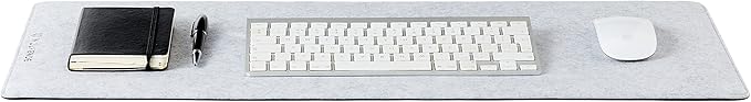 Premium Felt Desk Mat | Small 12" x 27.5" | Multifunctional Desk Pad for Home Office | Light Gray | Desk Pads Blotters - TrueDesk