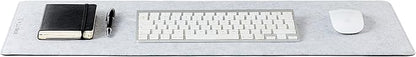 Premium Felt Desk Mat | Small 12" x 27.5" | Multifunctional Desk Pad for Home Office | Light Gray | Desk Pads Blotters - TrueDesk
