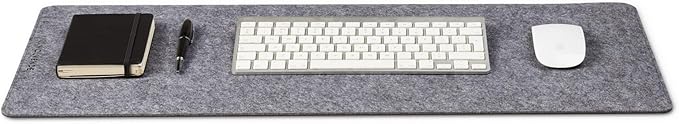 Premium Felt Desk Mat | Small 12" x 27.5" | Multifunctional Desk Pad for Home Office | Mid Gray | Desk Pads Blotters - TrueDesk