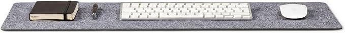 Premium Felt Desk Mat | Small 12" x 27.5" | Multifunctional Desk Pad for Home Office | Mid Gray | Desk Pads Blotters - TrueDesk