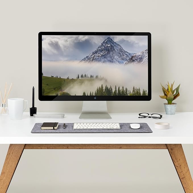 Premium Felt Desk Mat | Small 12" x 27.5" | Multifunctional Desk Pad for Home Office | Mid Gray | Desk Pads Blotters - TrueDesk