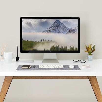 Premium Felt Desk Mat | Small 12" x 27.5" | Multifunctional Desk Pad for Home Office | Mid Gray | Desk Pads Blotters - TrueDesk