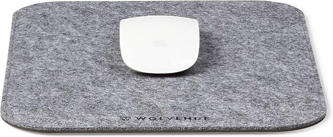 Premium Felt Mouse Mat | 8.66" x 11" | Slim Mouse Pad | Non - Slip Gaming Home/Office (Mid Gray) | Mouse Pads - TrueDesk
