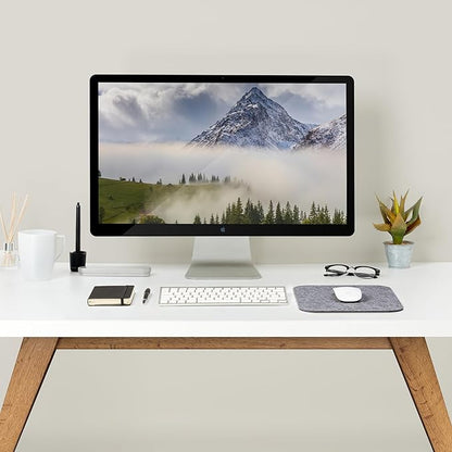 Premium Felt Mouse Mat | 8.66" x 11" | Slim Mouse Pad | Non - Slip Gaming Home/Office (Mid Gray) | Mouse Pads - TrueDesk