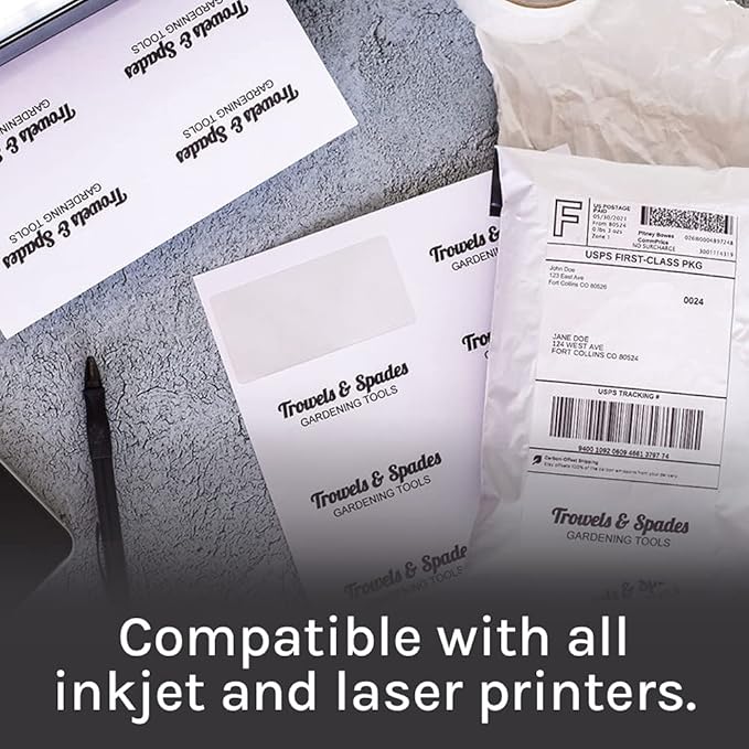 Premium Label Supply White Sticker Address Labels – 2" x 4" – Laser/Inkjet Compatible – (10 per Sheet), 2000 Sheets – 20,000 Total Adhesive Labels | Laser Inkjet Printer Labels - TrueDesk