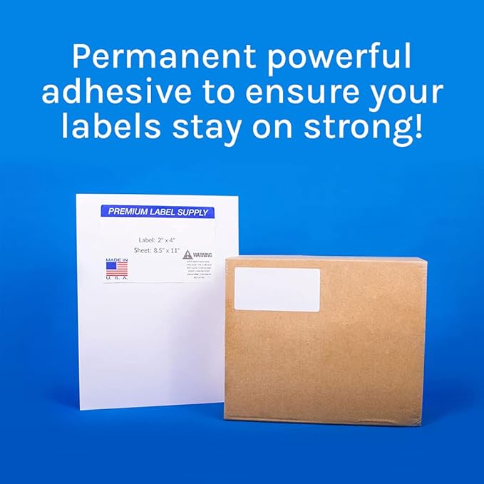 Premium Label Supply White Sticker Address Labels – 2" x 4" – Laser/Inkjet Compatible – (10 per Sheet), 25 Sheets – 250 Total Adhesive Labels | Laser Inkjet Printer Labels - TrueDesk