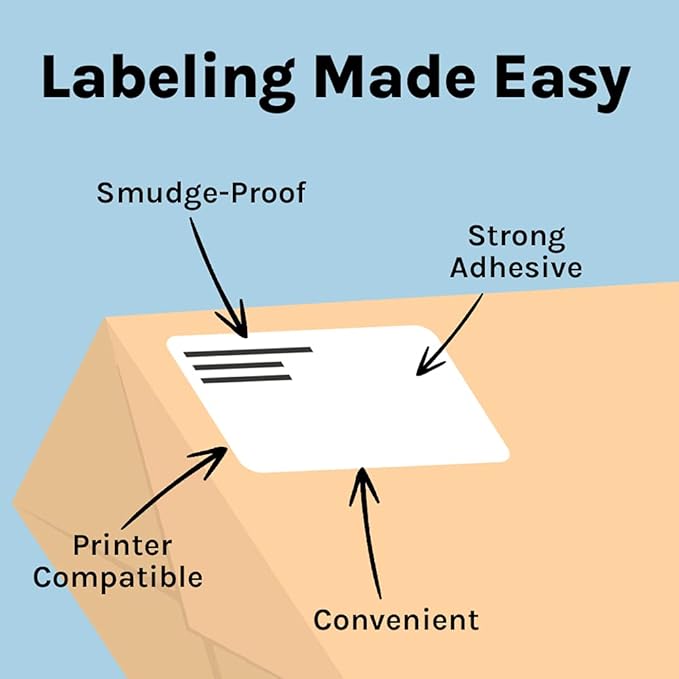 Premium Label Supply White Sticker Address Labels – 2" x 4" – Laser/Inkjet Compatible – (10 per Sheet), 500 Sheets – 5,000 Total Adhesive Labels | Laser Inkjet Printer Labels - TrueDesk