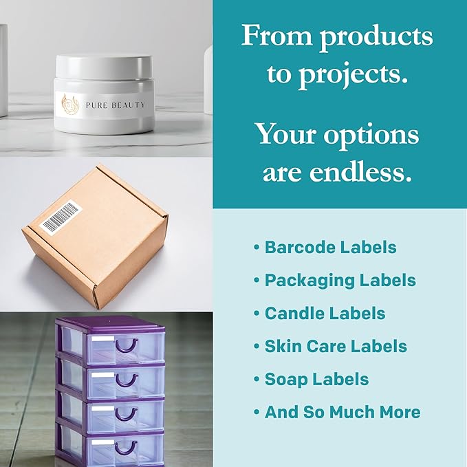 Premium Label Supply White Sticker Address Labels – 4" x 1" – Laser/Inkjet Compatible – (20 per Sheet), 2000 Sheets – 40,000 Total Adhesive Labels | Laser Inkjet Printer Labels - TrueDesk