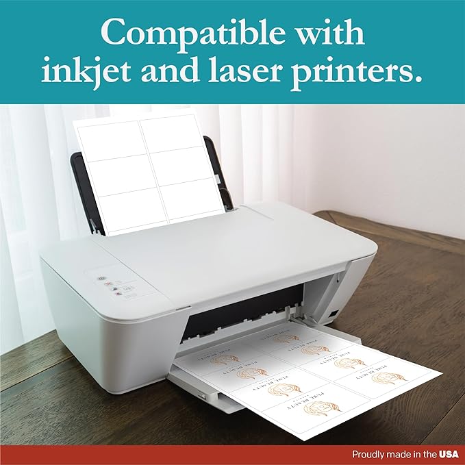 Premium Label Supply White Sticker Shipping/Mailing Labels – 4" x 2.5" – Laser/Inkjet Compatible – (8 per Sheet), 2000 Sheets – 16,000 Total Adhesive Labels | Laser Inkjet Printer Labels - TrueDesk