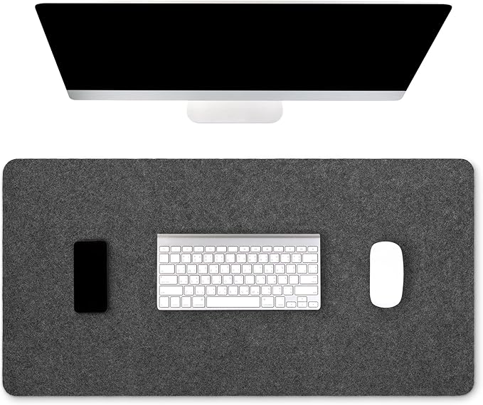 Premium Real Wool Felt Desk Pad with Non - Slip Backing - 32" x 16" | Desk Pads Blotters - TrueDesk