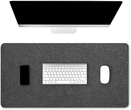 Premium Real Wool Felt Desk Pad with Non - Slip Backing - 32" x 16" | Desk Pads Blotters - TrueDesk