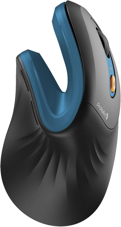 ProtoArc Ergonomic Mouse, EM11 NL Bluetooth Rechargeable Wireless Vertical Mouse, 3 Multi - Device Connectivity for Computer/PC/Laptop, 2.4GHz USB - A Optical Mice for Windows, Mac OS, Blue | Mice - TrueDesk