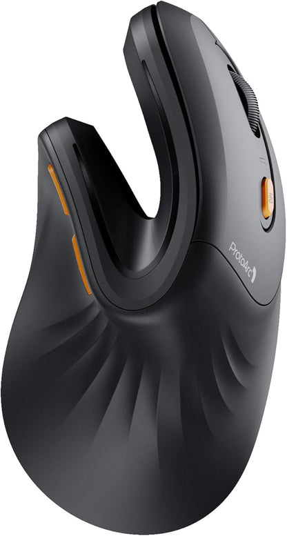 ProtoArc Ergonomic Mouse, EM11 NL Bluetooth Rechargeable Wireless Vertical Mouse, 3 Multi - Device Connectivity for Computer/PC/Laptop, 2.4GHz USB - A Optical Mice for Windows, Mac OS, Black | Mice - TrueDesk