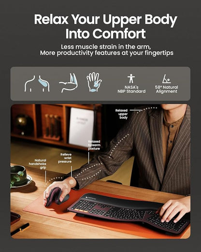 ProtoArc Ergonomic Mouse, EM11 NL Bluetooth Rechargeable Wireless Vertical Mouse, 3 Multi - Device Connectivity for Computer/PC/Laptop, 2.4GHz USB - A Optical Mice for Windows, Mac OS, Wine Red | Mice - TrueDesk